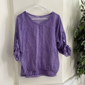 Kaktus Lavender Blouse with Rolled Sleeves